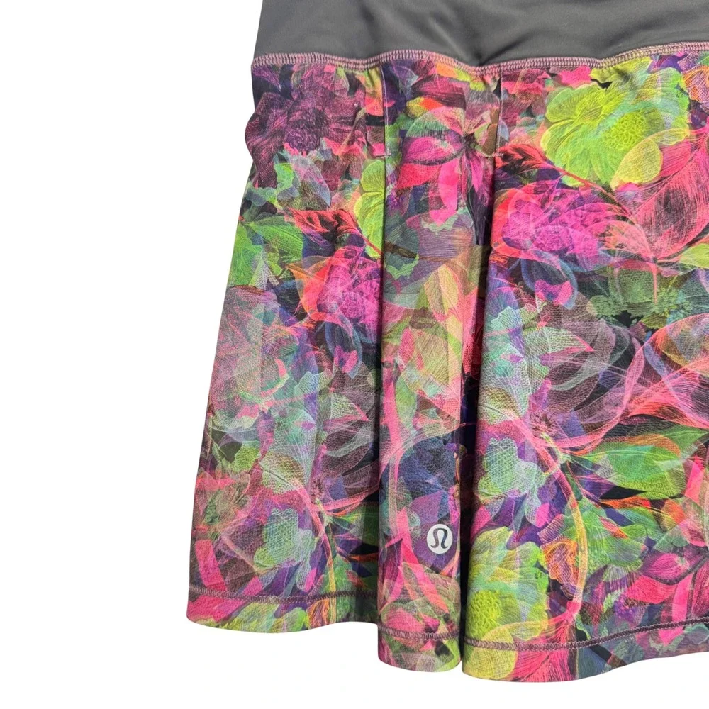 Lululemon Pace Rival‎ Skort Womens 6 Vivid Floral Tone Multi Mid-Rise